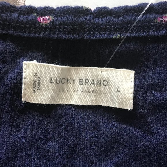 Lucky Brand Floral Print Cotton Henley (NWT) - Picture 9 of 13